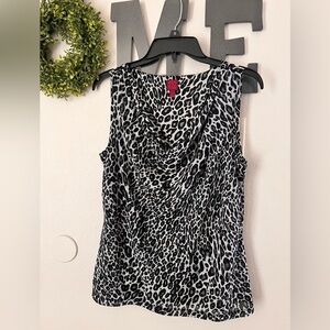 212 Collection Monochrome Animal Print Blouse